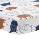 preview thumbnail 4 of 7, Lambs & Ivy Playful Elephant Blue/White Cotton 3-Piece Baby Crib Bedding Set