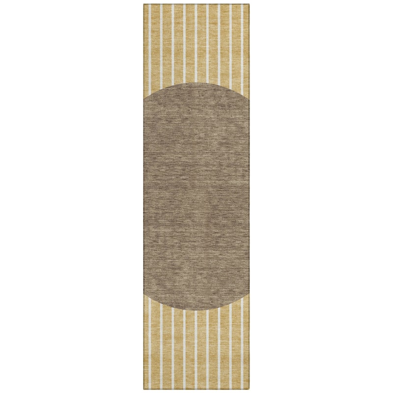 Machine Washable Indoor/ Outdoor Modern Sunrise Chantille Rug
