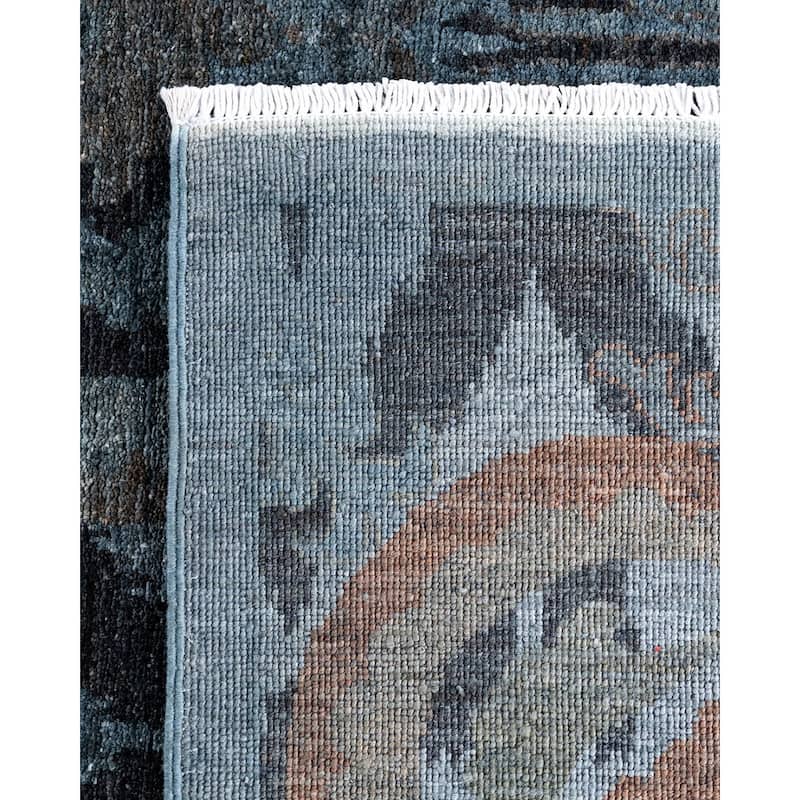 Overdyed, One-of-a-Kind Hand-Knotted Area Rug - Gray - 6' 3" x 11' 4"