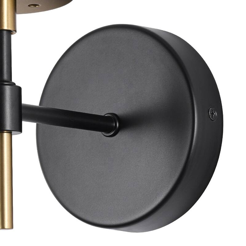 Modern 1-Light Two-Tone Clear Glass Armed Wall Sconce - 5.9 in