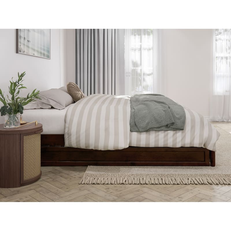 Barcelona Panel Platform Bed with Twin XL Trundle