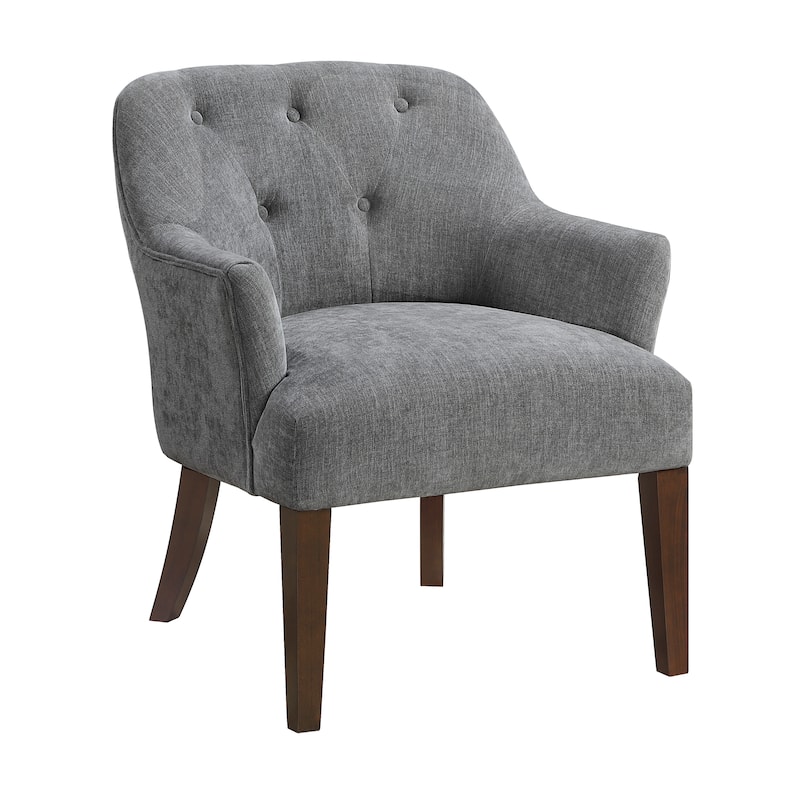Sterling 26.5" Textured Accent Chair - Button-tufted Chair Back - Charcoal