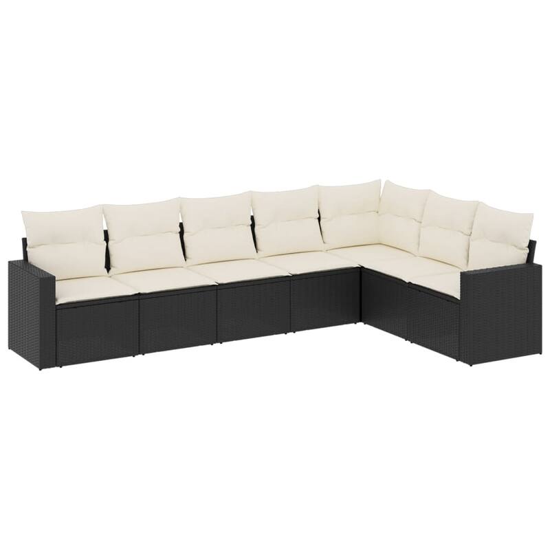 vidaXL Garden Sofa Set 8 Piece with Cushions Outdoor Sofa Set Poly Rattan