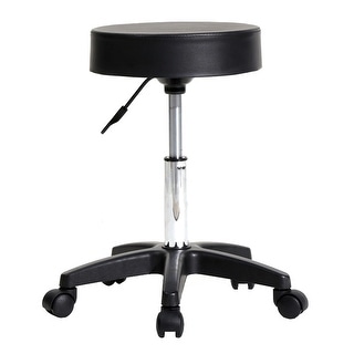 Round Stool Plastic Arch Feet Rotation Bar Stool Chair with Wheels - On ...