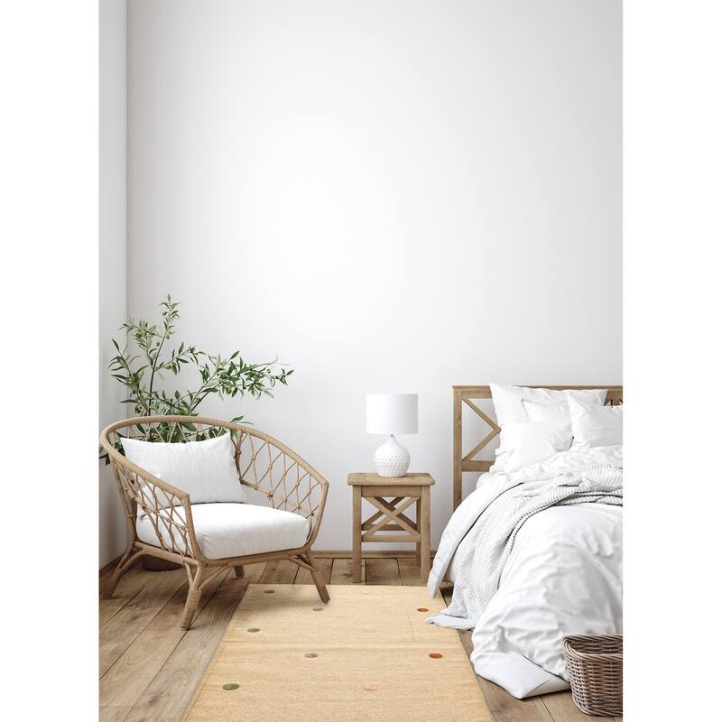 ECARPETGALLERY Flat-Weave Marrakech Cream Wool Kilim - 3'3 x 5'2