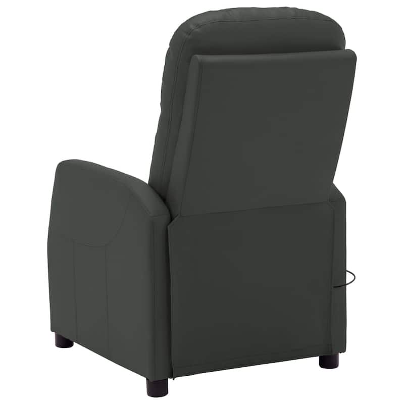 vidaXL Massage Recliner Anthracite Faux Leather - 25.6" x 38.2" x 39.4"