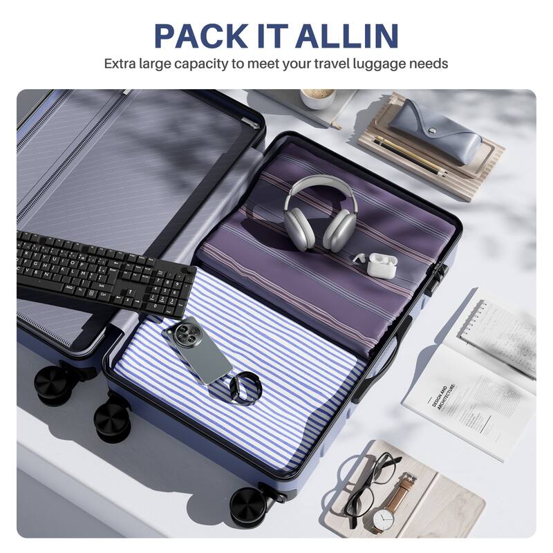 20-Inch Durable Expandable Spinner Luggage - TSA Lock & Wheels, Hardside Suitcase for Travel