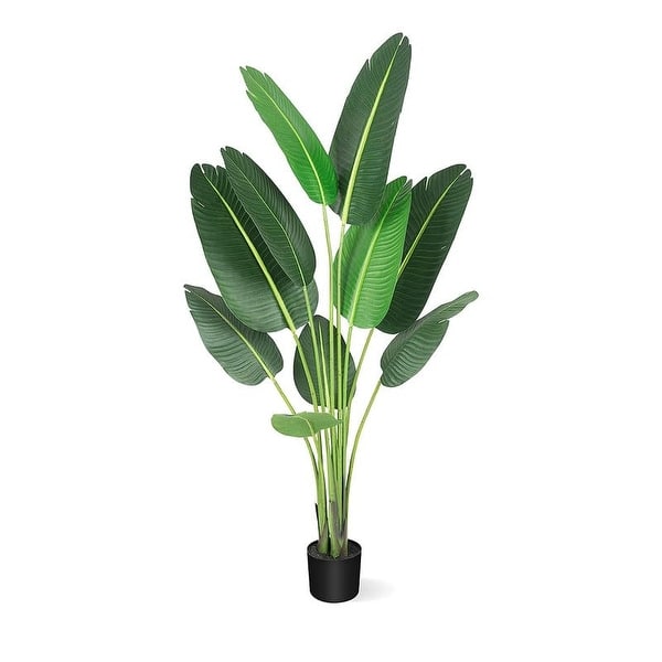 slide 2 of 6, 5 Ft Artificial Tree Bird of Paradise Artificial Plant with Trunks Faux Plant Palm Tree - 6.3x6.3x60in Green - 6.3x6.3x60in