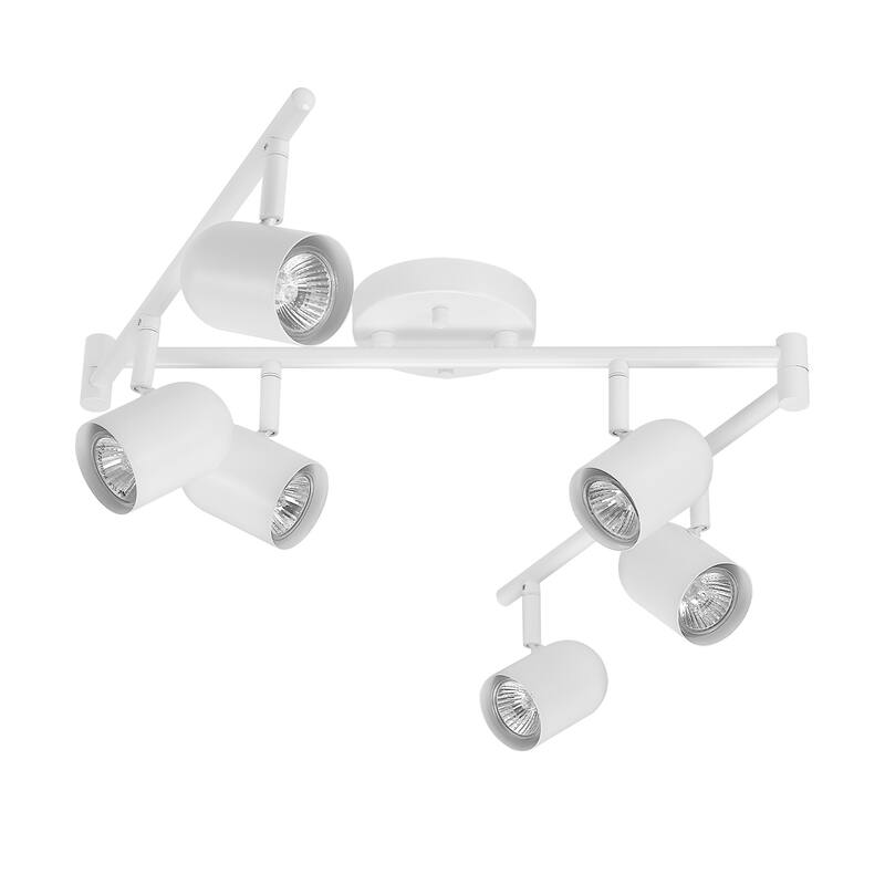 49" 6-Light Matte White Foldable Track Lighting with Pivoting Track Heads - 4.75"