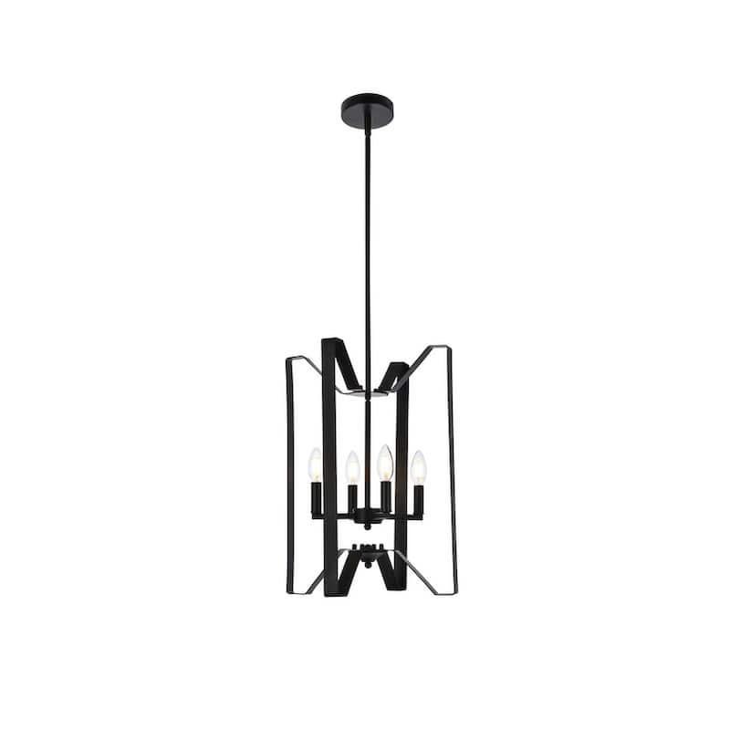 Hugo 4 Light Pendant in black - 14 Inch