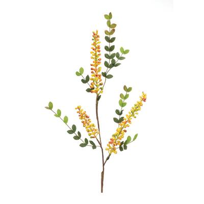 Yellow Berry Foliage Spray (Set of 6) - Yellow, Green