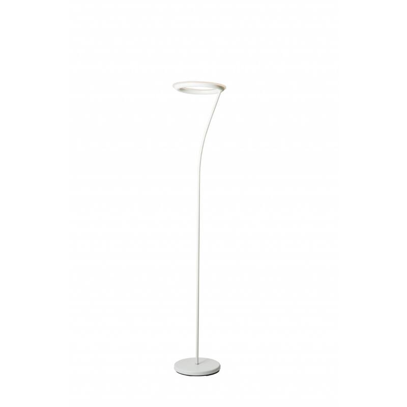 Contemporary 73-Inch White LED Torchiere Floor Lamp Dimmable, Adjustable White Light, Integrated A15 LED Bulb