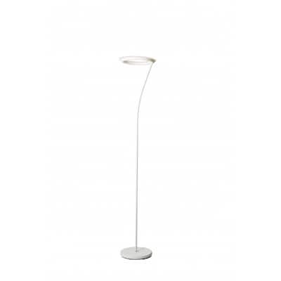 Contemporary 73-Inch White LED Torchiere Floor Lamp Dimmable, Adjustable White Light, Integrated A15 LED Bulb