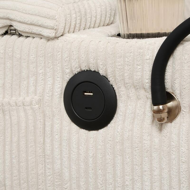 Corduroy Sofa Bed with USB Port