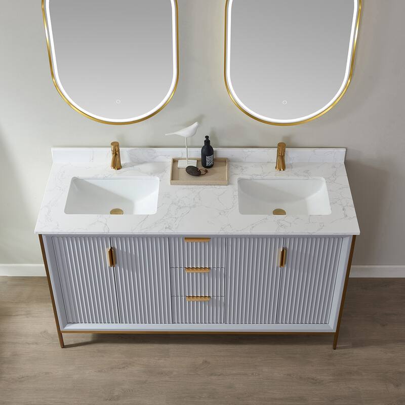 Miseno MV736060 Granada 60" Free Standing Double Basin Vanity Set with