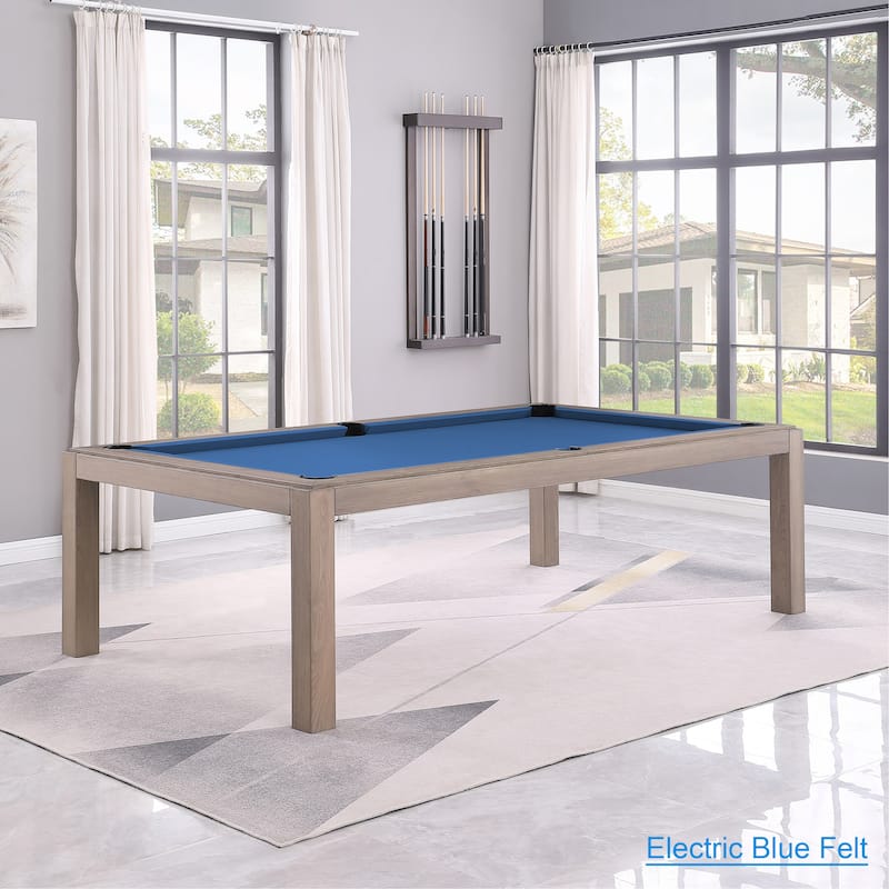 Olivia GreyWash Ash 7ft Billiard Slate Pool Table with dining top - Purple