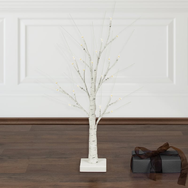 24" LED Lighted White Birch Christmas Twig Tree - Warm White Lights