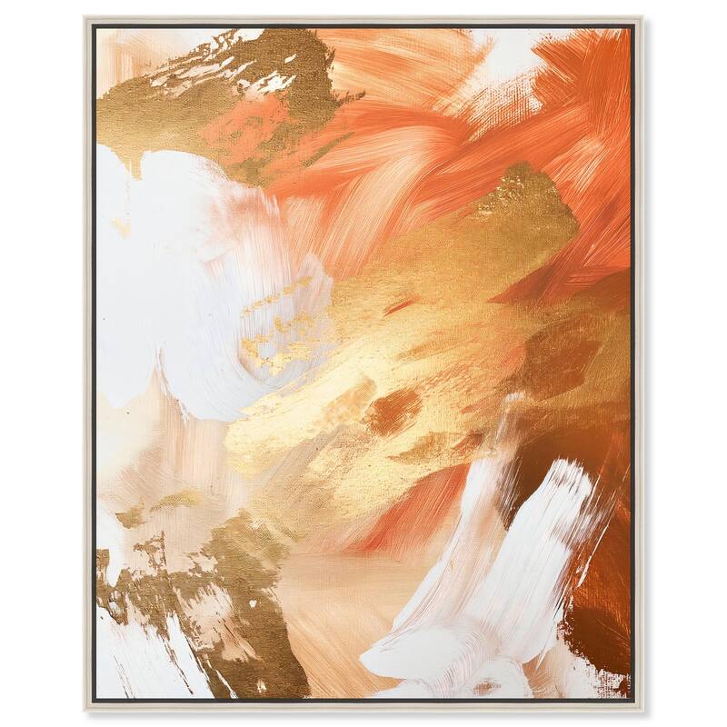 Golden Yellow Citrus Burst II Canvas by Art Remedy - 36" x 45" - Silver