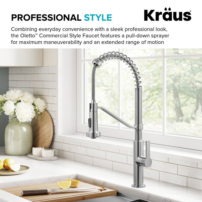 KRAUS Oletto Commercial Style 2-Function Pull Down Kitchen Faucet