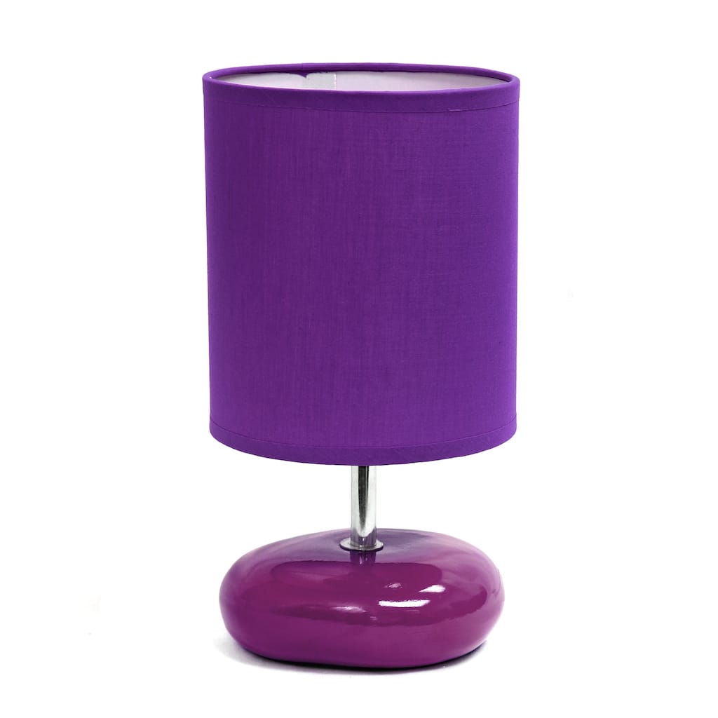 10.24 in. Purple Finish Table Lamp with Purple Shade, Sturdy Table Lamp for Living Rooms and Bedrooms