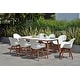 preview thumbnail 8 of 7, Amazonia Hawaii Wood and Resin 9pc Outdoor Patio Dining Set White Set