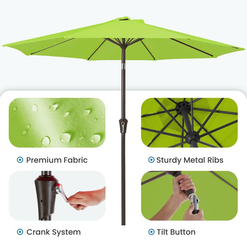 10ft Patio Market Umbrella with Crank & Tilt,UV-Risistant