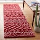 SAFAVIEH Arizona Shag Lotta Moroccan 1.2-inch Thick Rug - 2'3" x 8' Runner - Red/Ivory