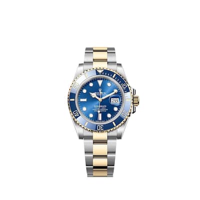 Rolex Pre-Owned SubMariner/Oyster Men's Watch - Blue and Two-Tone - 41mm