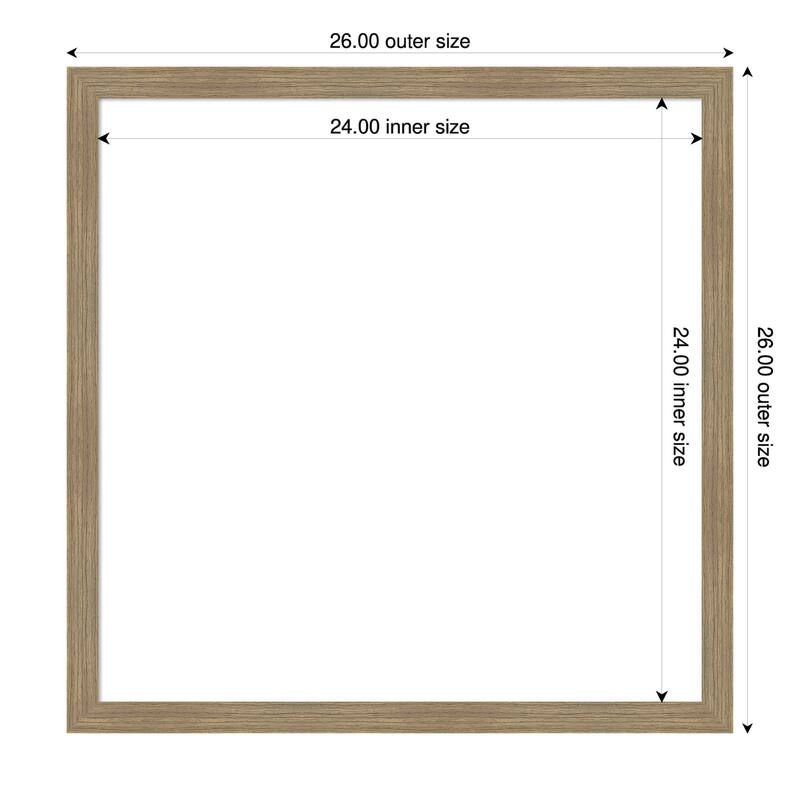Amanti Art Woodgrain Stripe Blonde Framed Dry Erase Magnetic Board - 26 x 26 in - Woodgrain Stripe Mocha