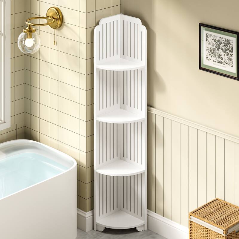 Javlergo Bathroom Corner Shelf, 3/4-tier Small Storage Rack for Living Room, Bedroom, Kitchen, Home Office