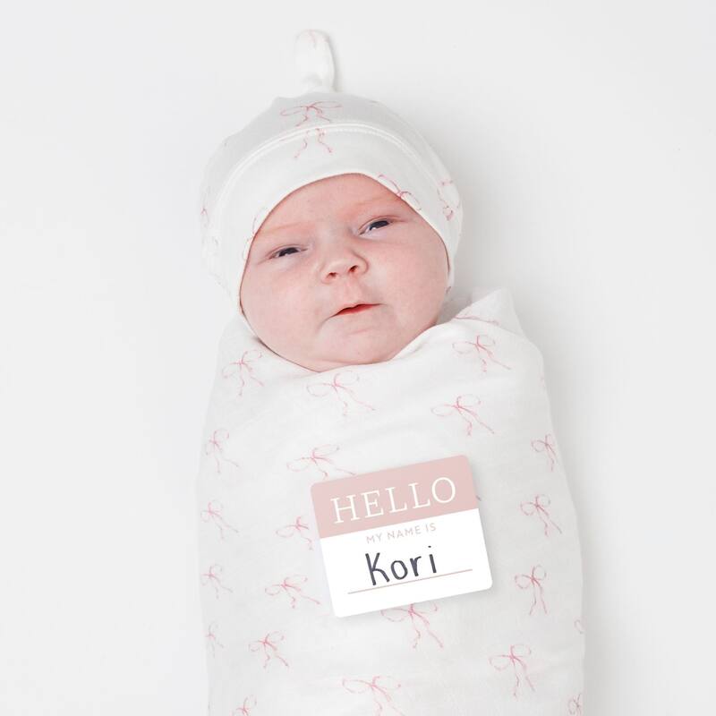 lulujo Hello World Hat & Swaddle Set