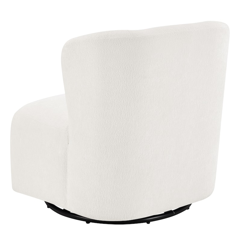 Modern 27" Chenille Upholstered Wing Back Swivel Barrel Accent Chair