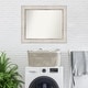 preview thumbnail 30 of 28, Non-Beveled Wood Bathroom Wall Mirror - Trellis Silver Frame - Trellis Silver