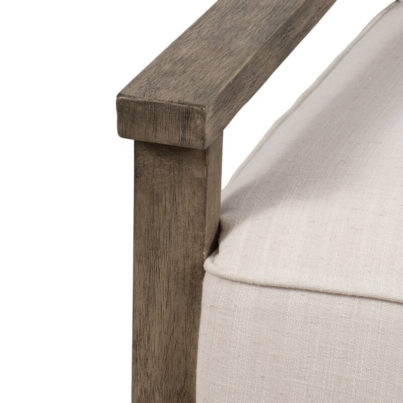 Accent Chair - Polyester with Wood Frame - Ivory, 33" - 33.0"