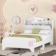 preview thumbnail 28 of 34, Wooden Full/Twin Size House Bed with Storage Headboard for Kids, Sturdy Plywood and Particle Board Construction White
