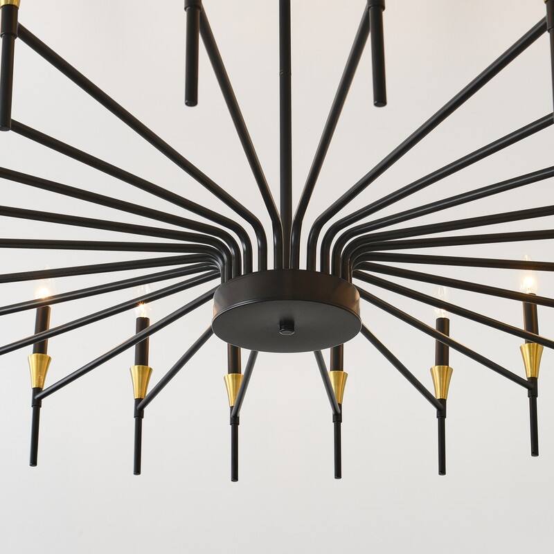 Black Farmhouse Chandelier Modern Candle Chandelier for Dining Room