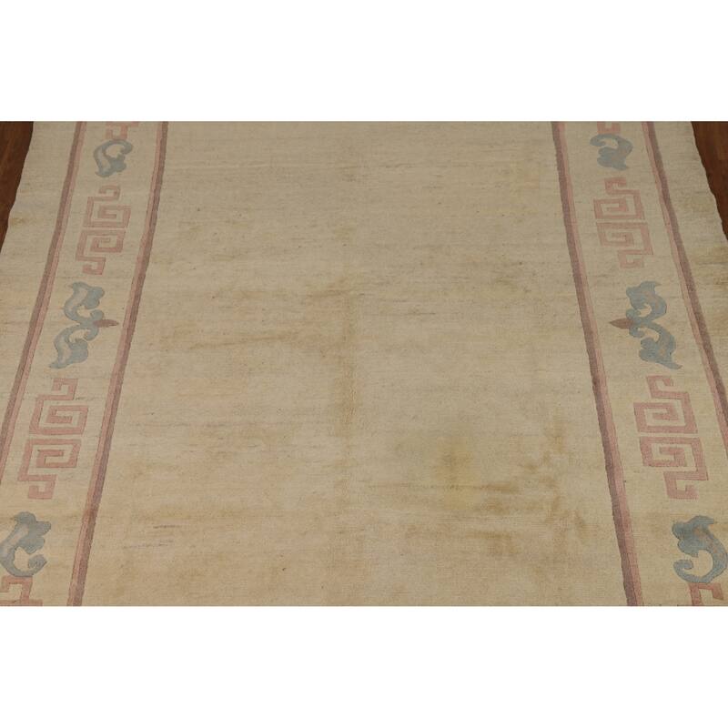 Nepalese Oriental Vintage Area Rug Hand-Knotted Wool Carpet - 7'9" x 9'4"