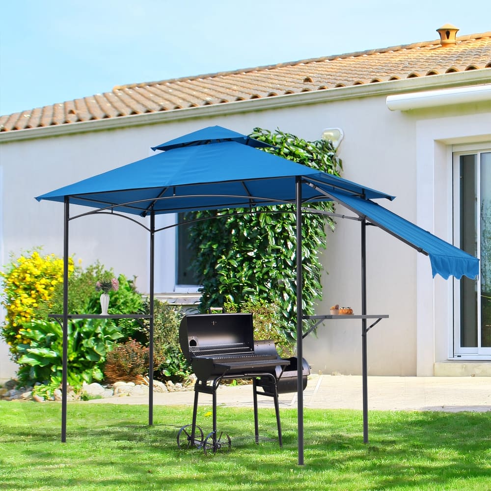 8' x 5' Outdoor Grill Gazebo 2-Tier Canopy