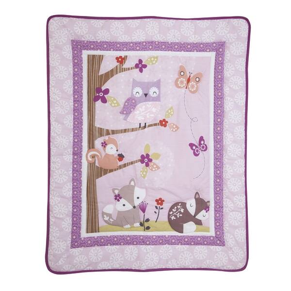 Bedtime Originals Lavender Woods Purple Woodland Animal 3 Piece Baby Nursery Crib Bedding Set Overstock 23612888