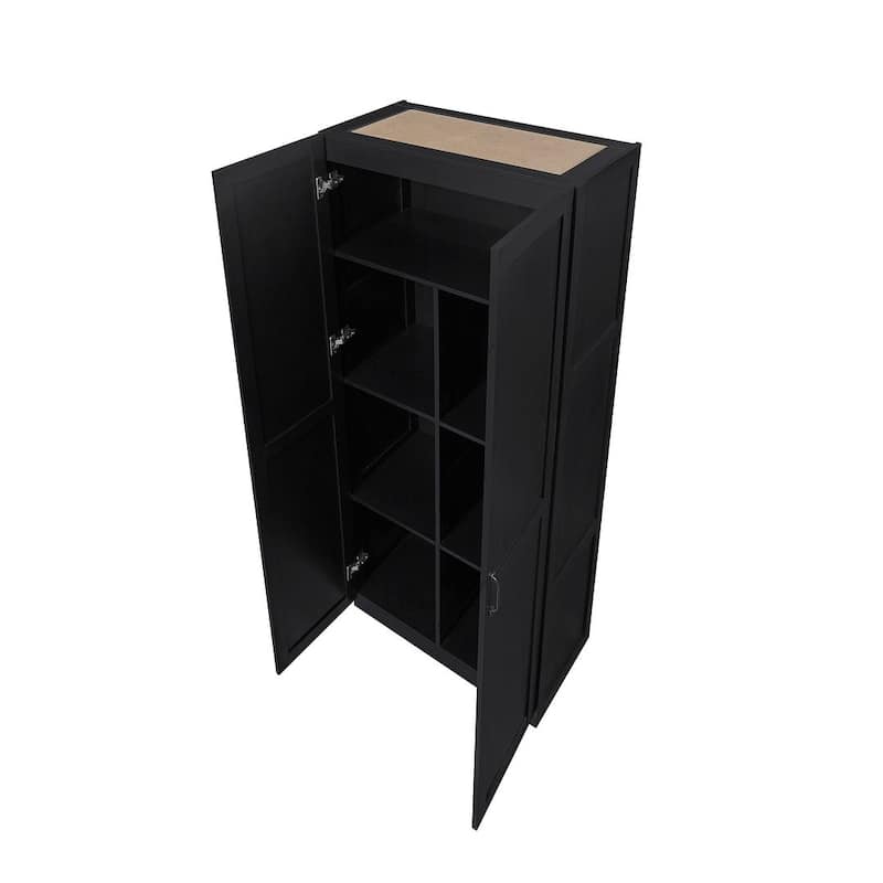 Manhattan Comfort Hopkins Modern 7 Shelf Freestanding Storage Closet Set of 2