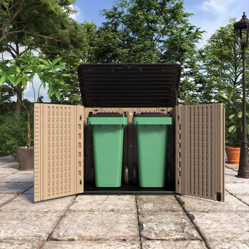 Outdoor Resin Deck Box Storage Shed for Garden,Patios,Backyards,Tools