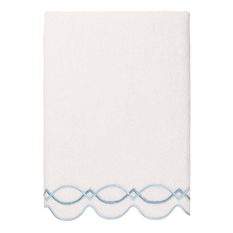 Authentic Hotel and Spa 100% Turkish Cotton DIAMOND CHAIN Scallop Embellished Towel Collection