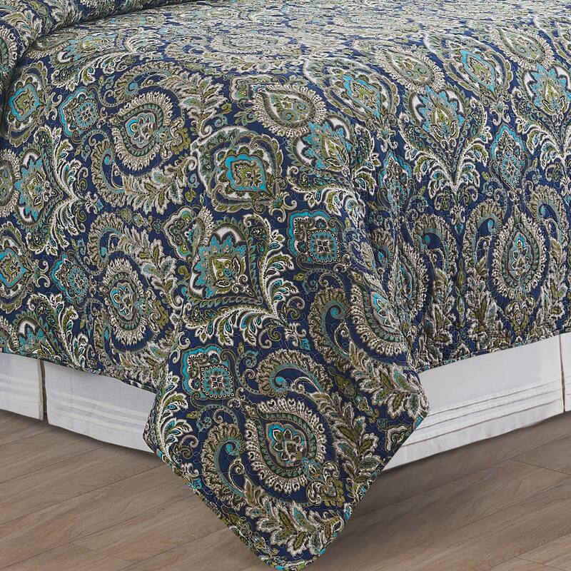 Kingstown Cotton Damask Quilt Set