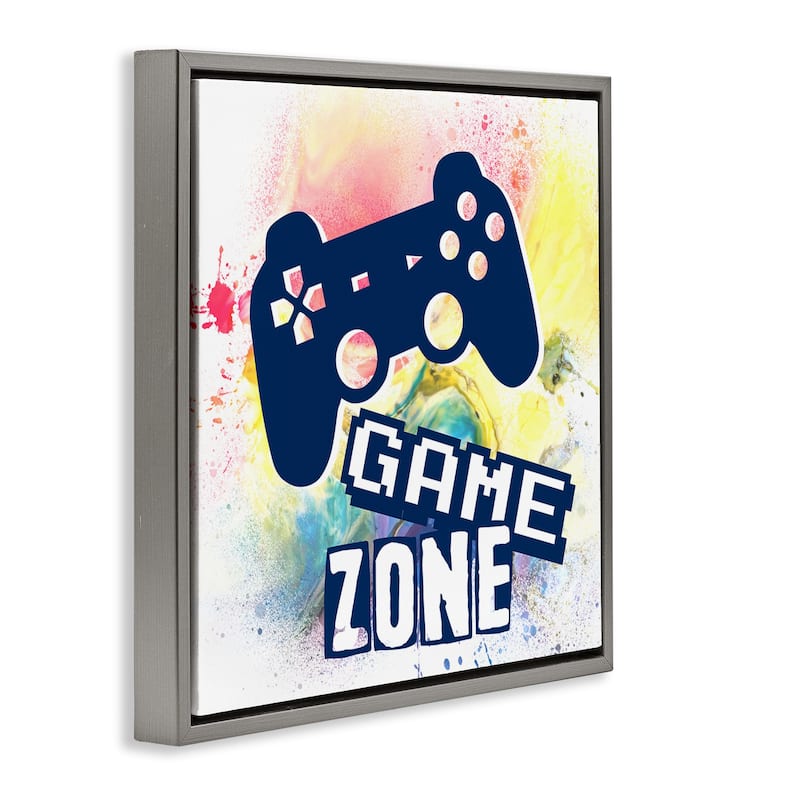 Stupell Game Zone on Modern Splatter Framed Floater Canvas Wall Art Design By Marcus Prime