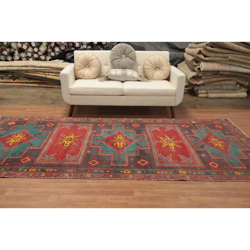 Hand Knotted Oriental 100% Wool Carpet Traditional Tribal Multi-Colored Meshkin Area Rug - 10' 4'' X 5' 0''