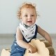 preview thumbnail 4 of 4, Bear Mountain Collection Fabric Bandana Baby Bibs (3 Pack Set) - Slate Blue and Black Watercolor Woodland Forest Animal