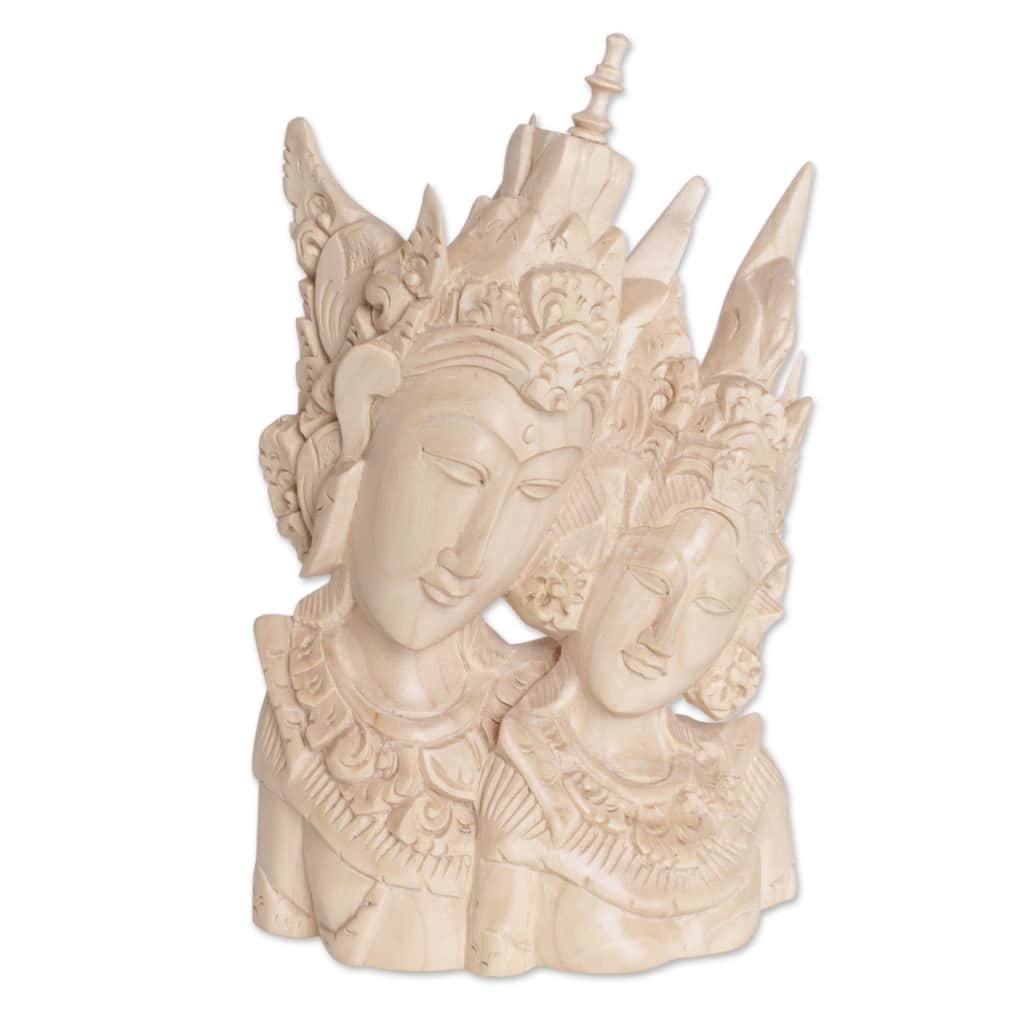 Novica Handmade Rama And Sita Portrait Wood Sculpture