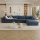 preview thumbnail 71 of 147, Modular Sectional Sofa Corduroy Upholstered Sleeper Sofa Convertible Cloud Accent Couch Deep Seat Chaise Lounge, DIY Combination 4 Seat with Otto - Blue