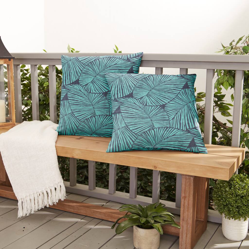 Blue Tropical Indoor/ Outdoor Pillows (Set of 2)