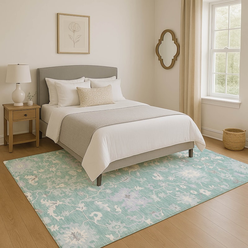Premium Washable Super Soft Traditional Avanti Mayfield Rug - Seafoam - 9' x 12'